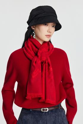 满百减十 | 凯喜雅冬季真丝拉绒双面围巾《绫绮锦绣》30*180cm