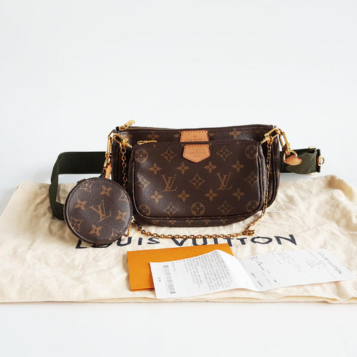 【95新】LV路易威登Multi Pochette Accessoires 手袋M44813老花绿肩带五合一单肩斜挎包女士 090126NJS33 商品图1