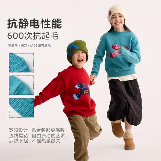 【超级马力】咕噜日记儿童新年动物提花毛衣2026男女童拜年服线衣PDMY2517 商品图4