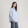 西遇蓝色条纹衬衫女2026年春季新款韩版宽松休闲polo领上衣SS060075 商品缩略图4