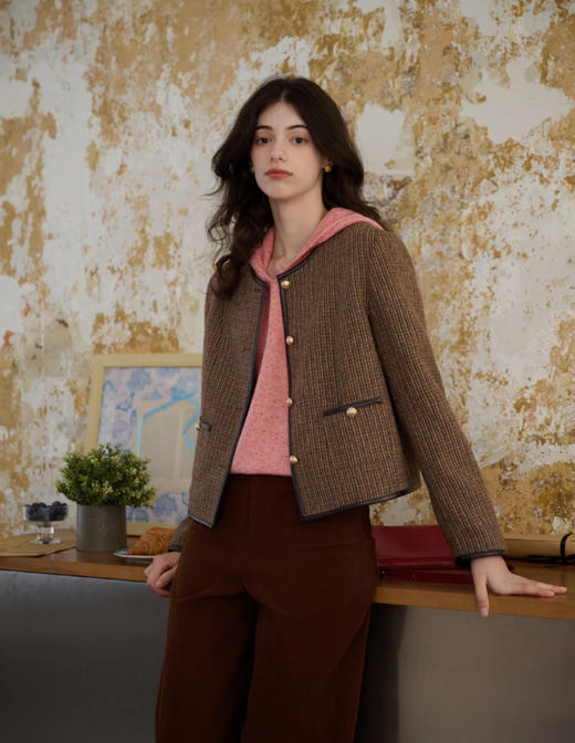 老米优品🎈3-5天《100%澳洲羊毛连帽套头毛衣》无缝一体工艺，点子纱自带肌理感，杂色羊毛织出的松弛氛围感~内搭单穿都很美！MY260112A 商品图7