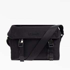 DSQUARED2 男士字母徽标尼龙邮差包 黑色 PTM0021 16806815 2124