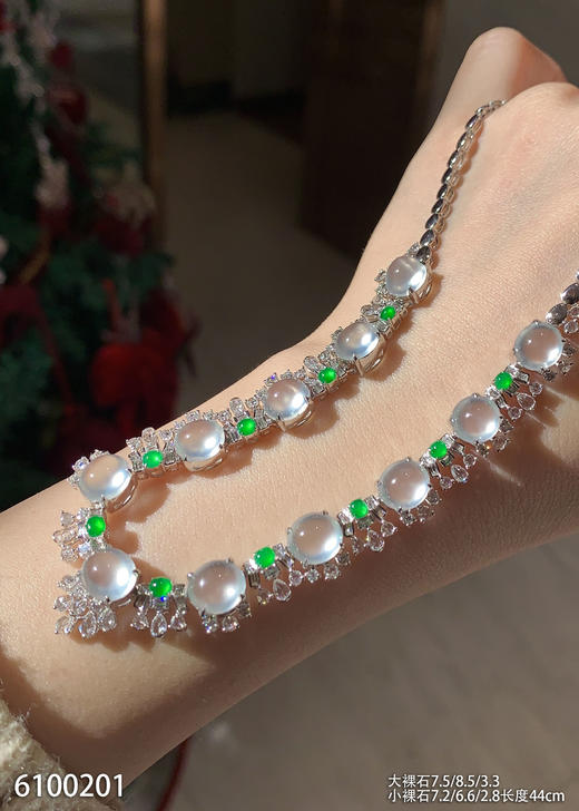 玻璃种蛋面套链【6100201】具体价格微信咨询 商品图6