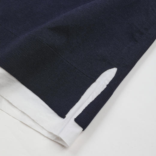 ROMI STUDIO“文艺分子”桑蚕丝混纺白边针织直筒半裙RWCSXT6795 商品图3