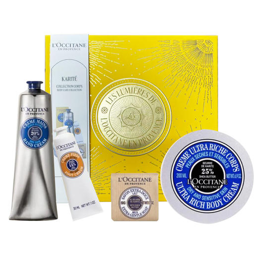 【保税直发】欧舒丹 乳木果身体套装（乳木果护手霜150ml+乳木果特润身体霜200ml+乳木果油足霜30ml+乳木果牛奶皂50g） 【2026/10/22】 商品图0