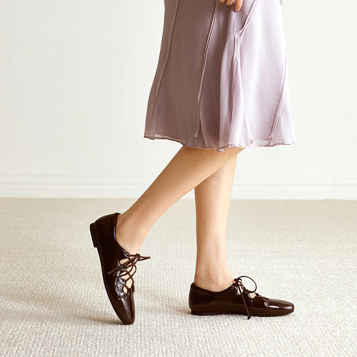 【静音系列】千百度绑带低跟羊皮玛丽珍鞋女2026春季新款平底单鞋A26182458 商品图1