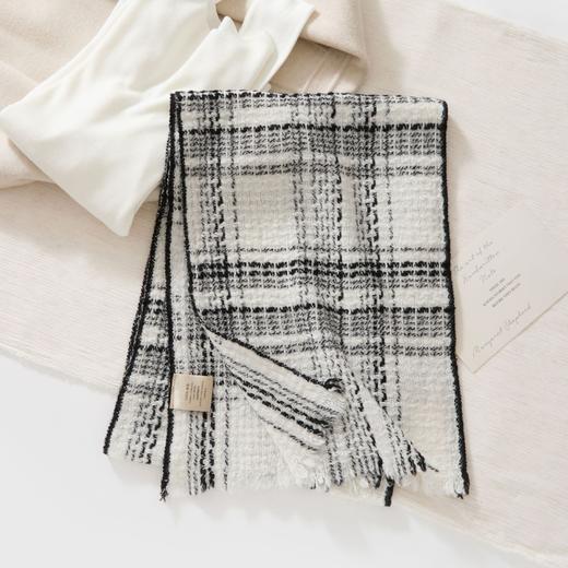 雀说 100%羊毛小香风格子优雅双面保暖围巾YM01 商品图1