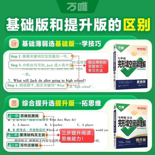 【2026初中】万唯中考英语完形填空阅读理解 基础篇+提升篇 商品图3