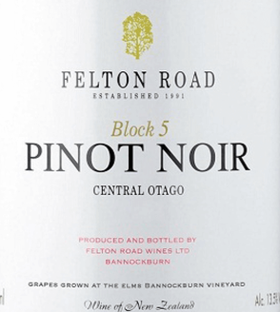 Felton Road Block 5 Central Otago Pinot Noir飞腾伯乐五黑皮诺红葡萄酒2022