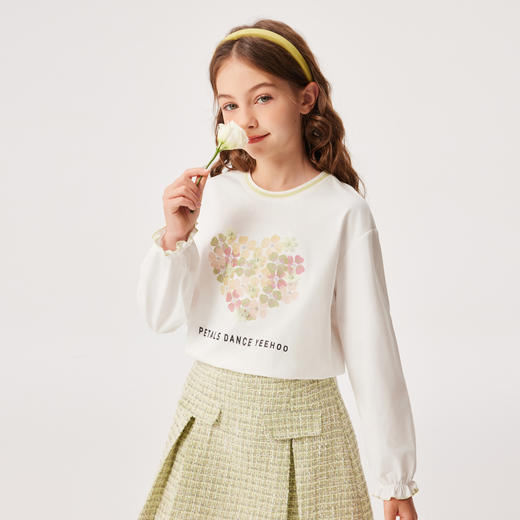 【英氏】【质感索罗娜】【110-150】女童春秋款甜美粉长袖T恤 商品图4