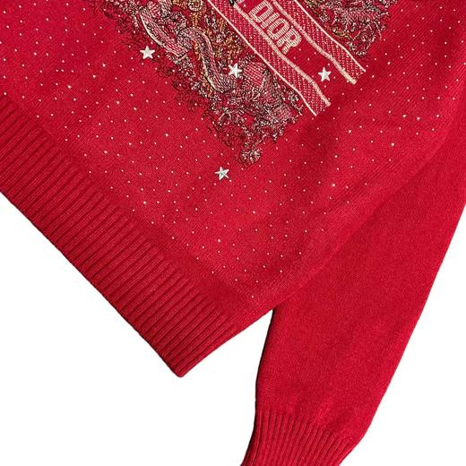 F011213节日限定大刺绣贴钻针织女款圆领毛衣 商品图9