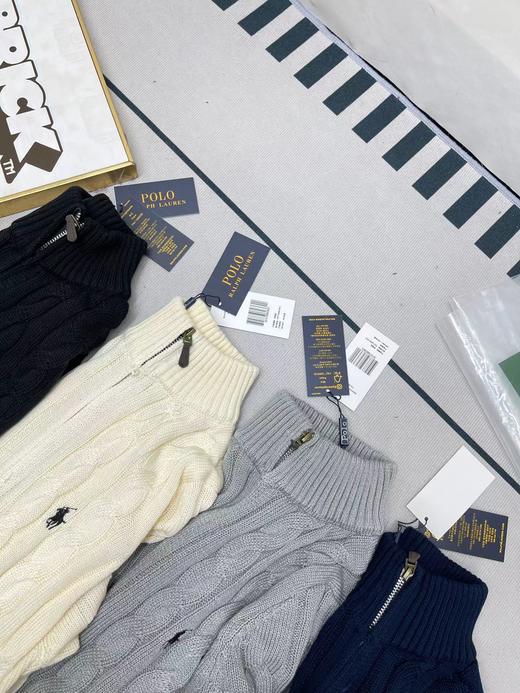 F011253小标刺绣logo全拉链针织绞花开衫毛衣 商品图4