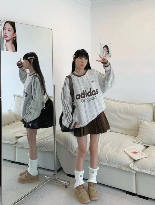 F011269撞色三叶草宽松剪裁针织套头毛衣男女同款 商品图1