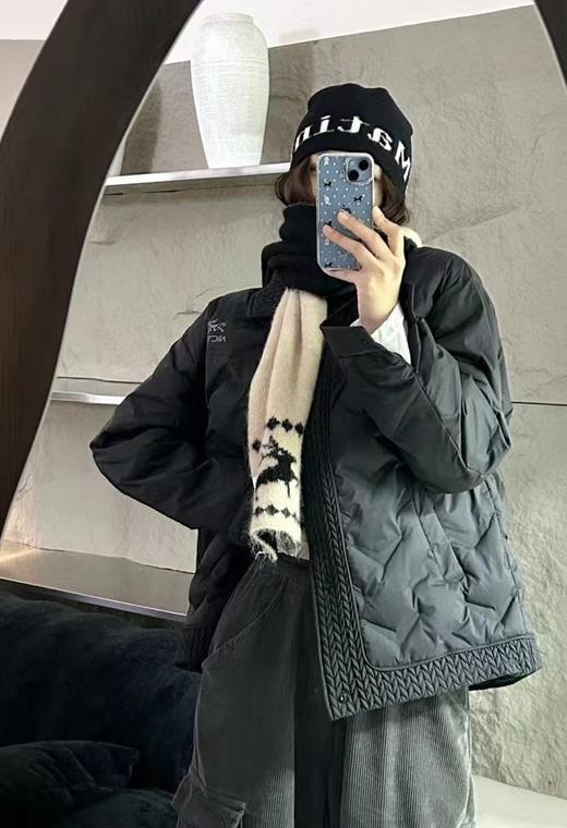 F011228新款立体硅胶印花翻领西装式轻薄羽绒服男女同款 商品图0