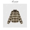 04-6潘依绣丁丁宠粉复古撞色毛呢格子韩系减龄衬衫外套 Q3441 商品缩略图0