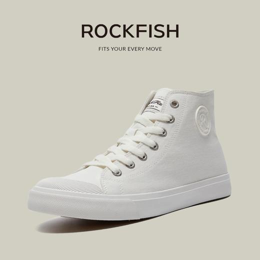 Rockfish高帮帆布鞋情侣男女运动休闲运动鞋新款百搭经典绑带板鞋 商品图0