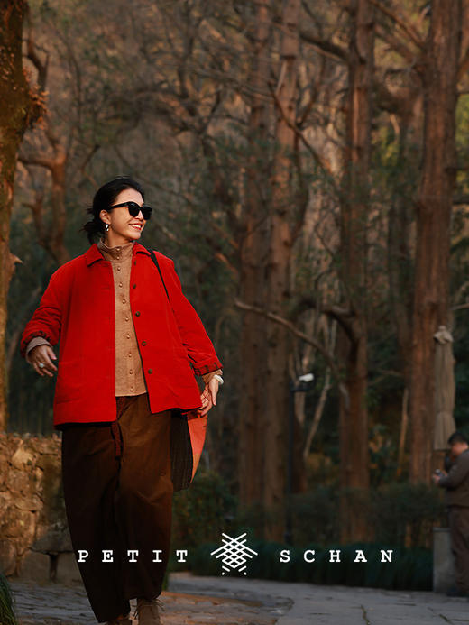 Petit Schan小闪 CLO#1022 Auspicious Start 开工大吉 纯棉平绒染色短款西装外套 商品图5