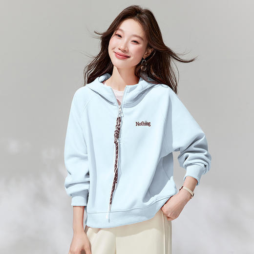 百媚生 短款连帽小个子卫衣休闲外套3165 商品图2