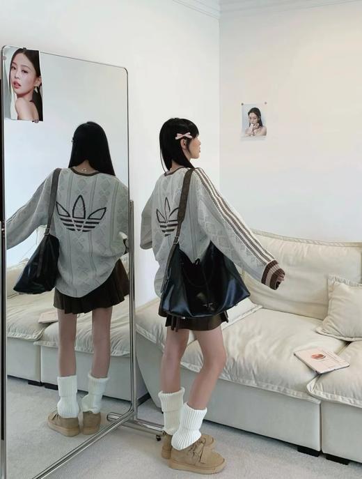 F011269撞色三叶草宽松剪裁针织套头毛衣男女同款 商品图8