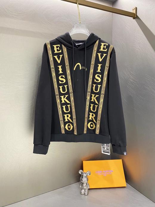 F011220高克重纯棉2025年冬新品烫金印花连帽套头卫衣 商品图0