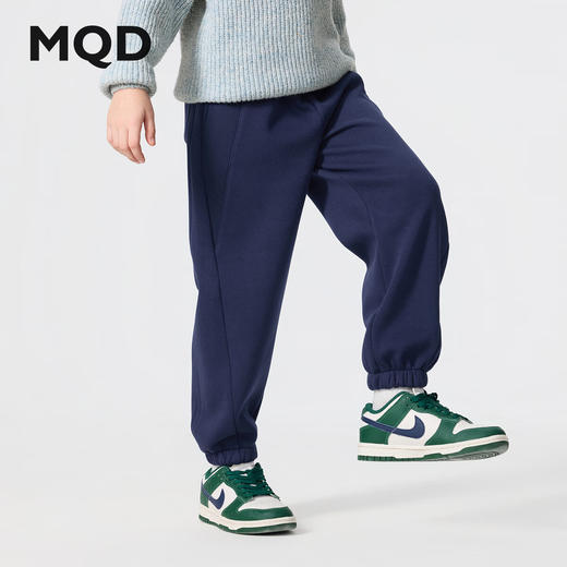 【MQD】【加绒】男童25冬新款街潮学院运动裤亲肤保暖女童卫裤 商品图1
