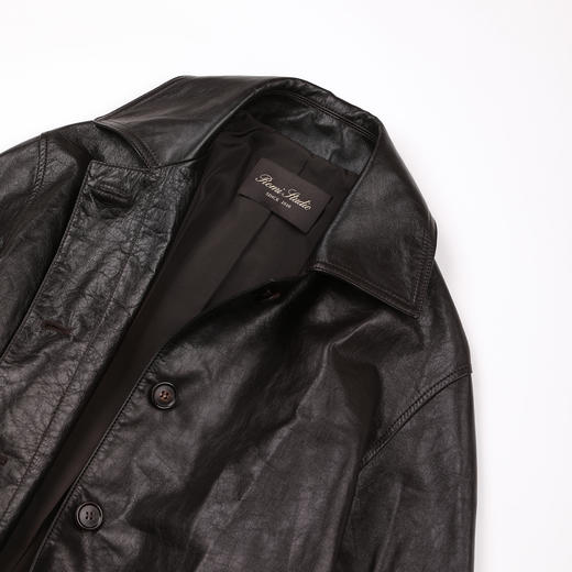 ROMI STUDIO棕标系列-法国头层小牛原皮哑光挺括皮大衣RWCWWG6668 商品图2