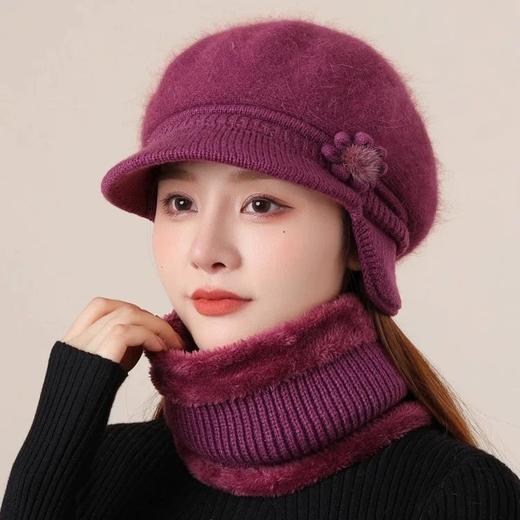 【妃奴&骏风狼】高端御寒系列兔毛保暖针织帽+男士防寒护耳鸭舌帽，多部位保暖，一件搞定！爸妈出门保暖又省事 商品图4
