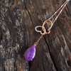AU750玫瑰金镶钻镶天然细腻蝴蝶造型紫罗兰舒俱来吊坠项链37.5*9.5*3.9MM（皆取最大值）链长：45CM（长度可调节）120126XY02 商品缩略图5