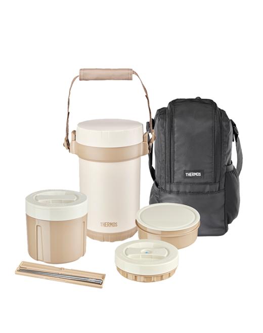 6926497340761 膳魔师THERMOS 不锈钢保温饭盒便携大容量多层上班族带饭保温桶TCBG-2000F【燕麦色(BR)】 商品图0