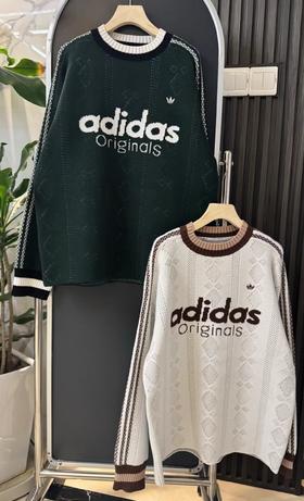 F011269撞色三叶草宽松剪裁针织套头毛衣男女同款