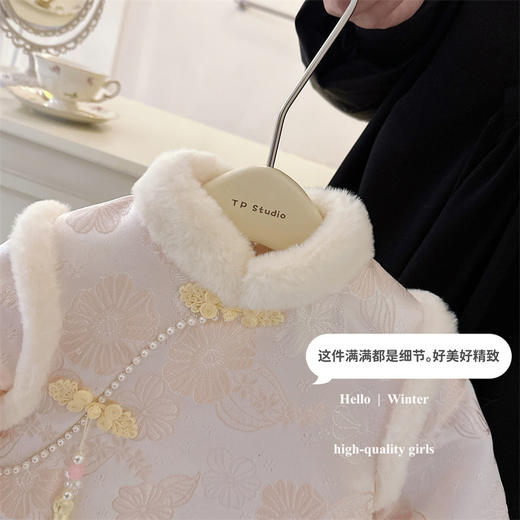 唐装拜年服女童汉服秋冬儿童周岁礼服宝宝喜庆过年衣服中国风 商品图10
