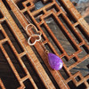 AU750玫瑰金镶钻镶天然细腻蝴蝶造型紫罗兰舒俱来吊坠项链37.5*9.5*3.9MM（皆取最大值）链长：45CM（长度可调节）120126XY02 商品缩略图7