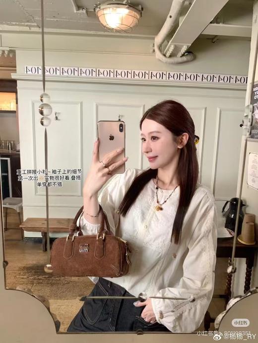 F011208新款可手拎可斜挎鹿皮绒女士保龄球包包 商品图2