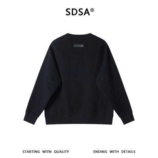 SDSA男士秋冬新款痞帅男装时尚简约纯色肌理感圆领卫衣百搭宽松 商品图4
