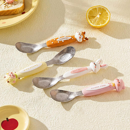 摩登主妇纯钛元宝勺儿童勺子家用汤匙个人专用吃饭调羹宝宝小勺子 商品图2