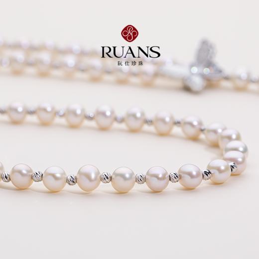【阮仕珍珠】蝶恋花系列S925银 淡水珍珠项链 6.5-7mm 商品图2