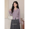 鹿向南「心动邂逅」秋冬气质法式紫色毛衣女温柔高级慵懒针织上衣 商品缩略图0