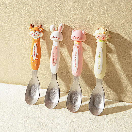 摩登主妇纯钛元宝勺儿童勺子家用汤匙个人专用吃饭调羹宝宝小勺子 商品图7