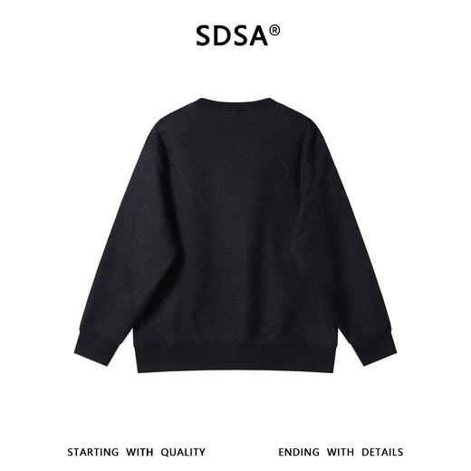 9557SDSA男士秋冬新款痞帅男装美式简约菱形刺绣字母圆领卫衣宽松百搭 商品图4