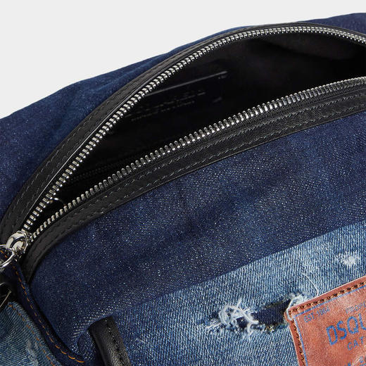 DSQUARED2 男士徽标贴片牛仔斜挎单肩包 牛仔蓝 CBM0075 10106739 M2498 商品图4