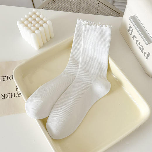 基础-简约木耳边双针女袜袜子-纪念日百货门店同款169099801 商品图5