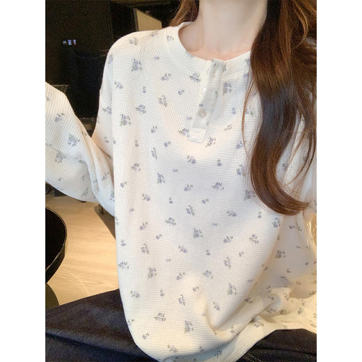 <曾小咸推荐>4.5现货秒杀 ！微信超特价！韩系碎花长袖t恤 日常159.99 立减100 秒杀59.99！！ 商品图3