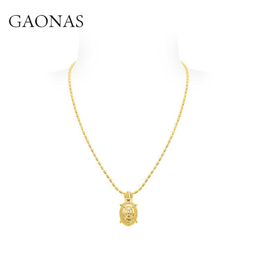 GAONAS 时尚臻奢贵气金色蛋形项链11857XGO 商品图2
