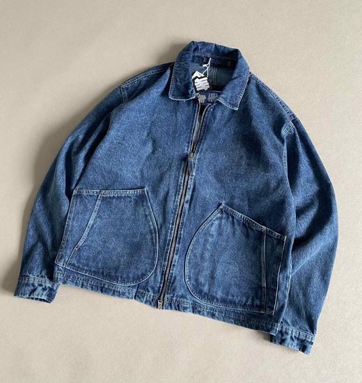 F011274五条杠大Logo宽松水洗做旧工装牛仔外套 商品图12