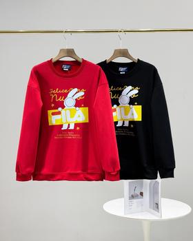 F011266限定款安东尼不二兔情侣款银狐绒卫衣