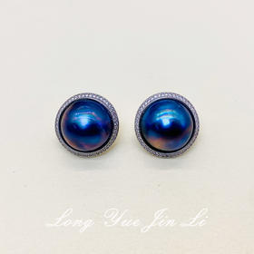 S925珍珠吊坠（海水马贝珠）；17-18mm