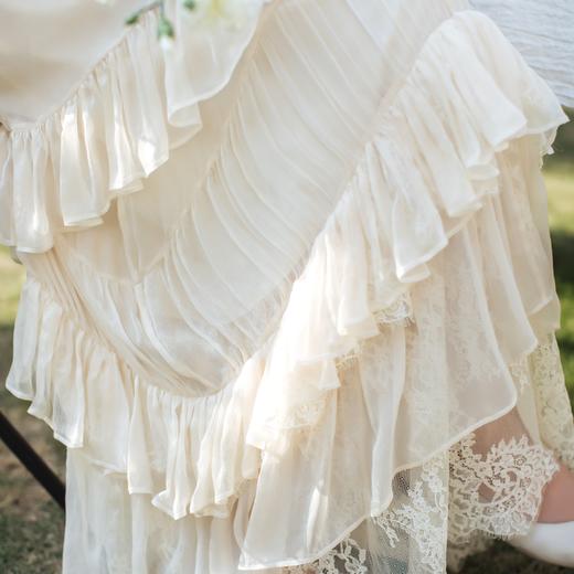 【林栖设计小店】叠叠清影|桑蚕丝荷叶边仙气2026春新款真丝连衣裙两件套1961176 商品图8