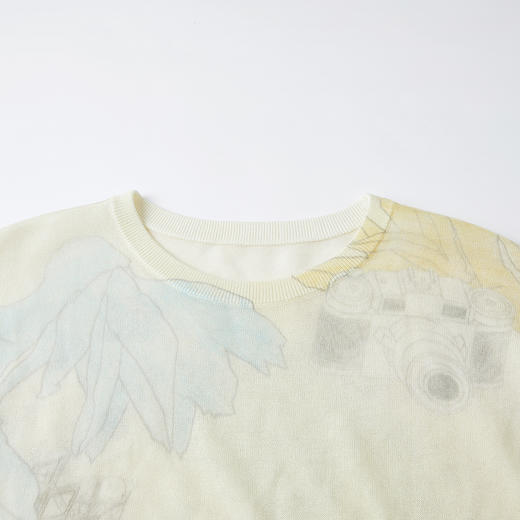 谜底套头针织衫长袖2026年春季新品干爽舒适印花毛衣女261MZ0310 商品图3