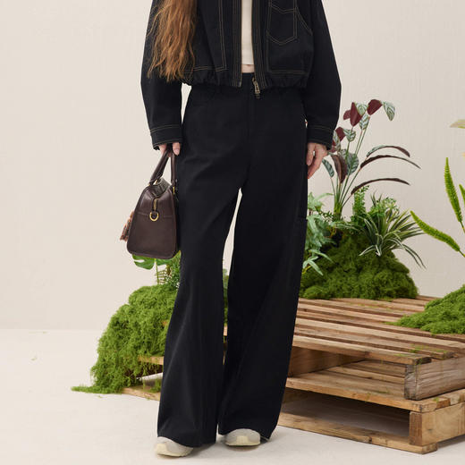 谜底工装直筒裤长裤2026年春季新品时髦洗水侧缝前移女261MK0069 商品图0