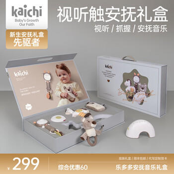凯驰kaichi新生儿见面礼安抚礼盒高档套装玩具摇铃0-1满月新生礼物 商品图2